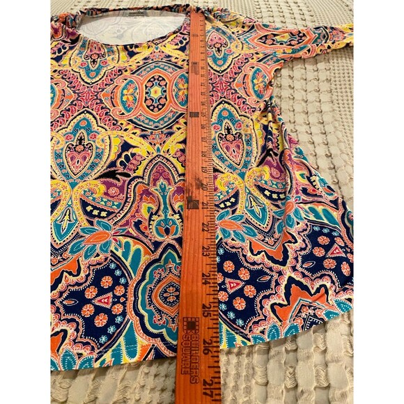 Investment Essential Womens Plus Size XL Pink Paisley 3/4 Sleeve Stretchy Top - Picture 10 of 10